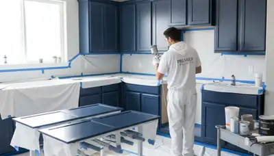 Professional cabinet painting in Saint Charles MO kitchen by local house painters