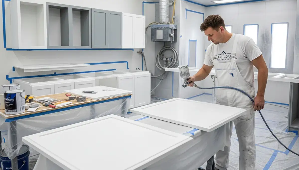 Professional cabinet painting in Saint Charles MO kitchen by expert house painters