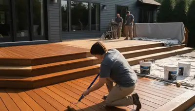 Professional deck staining by house painters in Saint Charles, MO for long-lasting wood protection
