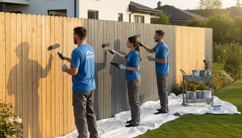 Professional fence painting service in Saint Charles MO by local house painters for lasting curb appeal
