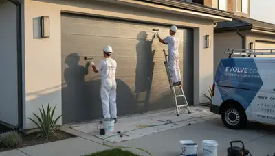 Professional garage door painting in Saint Charles MO by expert house painters for lasting curb appeal