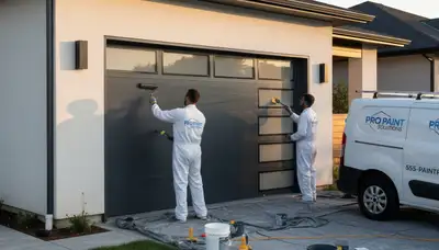 Professional garage door painting by house painters in Saint Charles, MO for lasting curb appeal