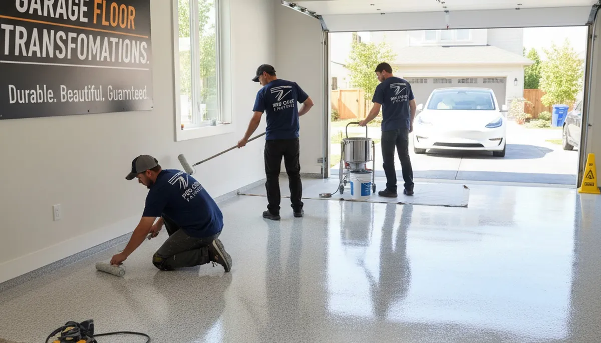 Professional epoxy garage floor coating in Saint Charles, MO by local house painting experts