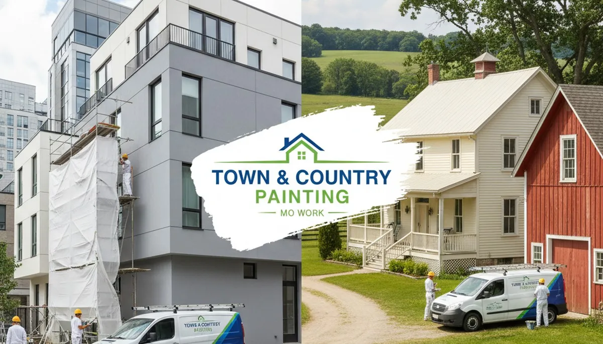 House painters in Saint Charles, MO painting a home exterior for a professional finish