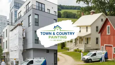 House painters in Saint Charles, MO painting a home exterior for a professional finish