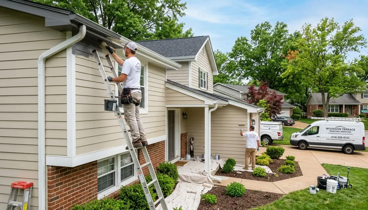 Professional house painters working on exterior home painting in Saint Charles, MO