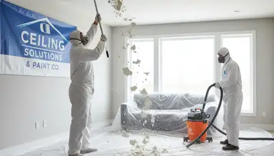 Professional popcorn ceiling removal by house painters in Saint Charles, MO for smooth modern finish