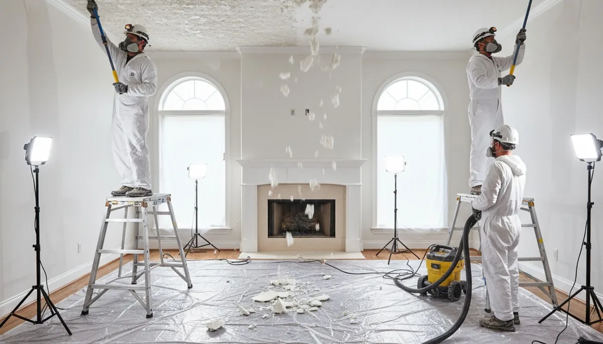 Professional popcorn ceiling removal in Saint Charles, MO home by expert house painters