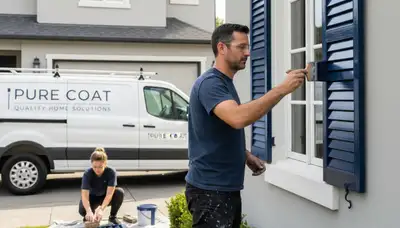 Professional shutter painting on home exterior in Saint Charles, MO by expert house painters