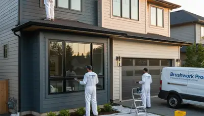 Professional siding painting on a Saint Charles MO home by local exterior house painters