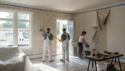 Professional wallpaper removal service in Saint Charles MO home by expert house painters