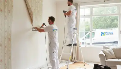Professional wallpaper removal service in Saint Charles, MO by expert house painters