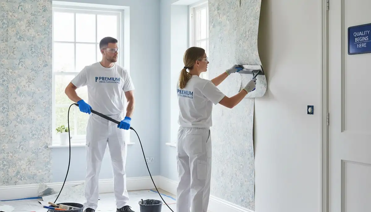 Professional wallpaper removal and wall prep in Saint Charles, MO home by expert house painters